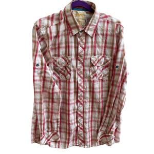 Soverign Code Mens Plaid Button Down Shirt Long Sleeve‎ Size XL Woven Pleasure